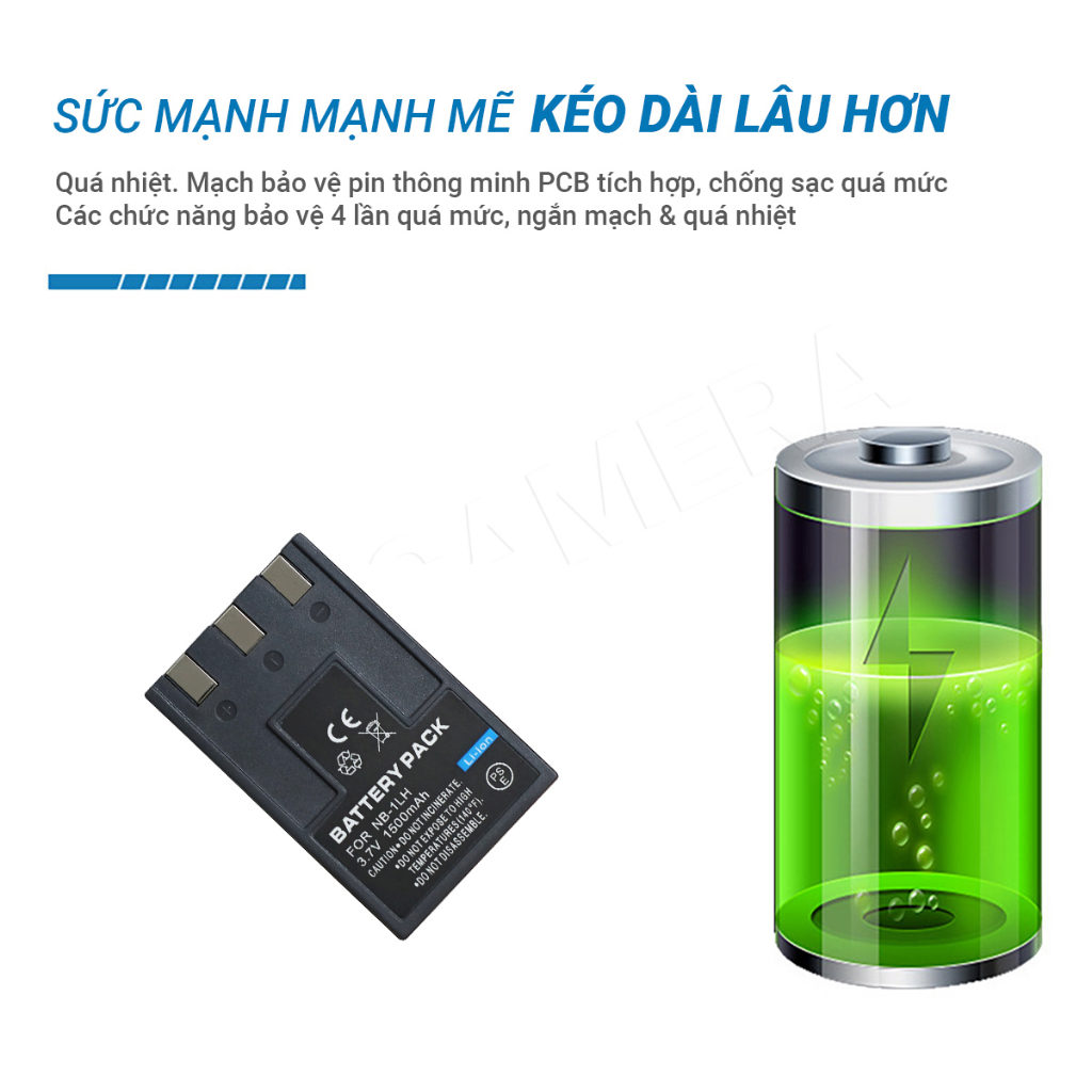 Pin Canon NB-1L NB-1LH cho Máy ảnh Canon POWERSHOT 100 S230 S300 S330 S400 S410.... NB 1L Dung lượng cao chính hãng