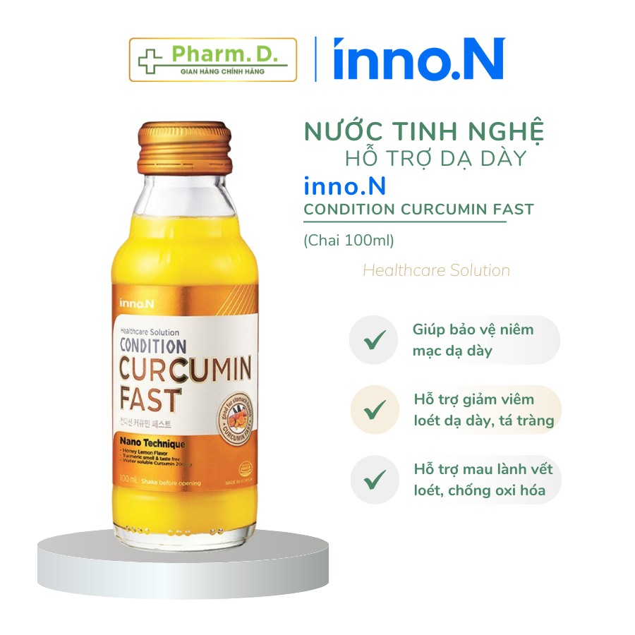 Nước Tinh Nghệ CONDITION inno.N Hỗ Trợ Bảo Vệ Và Giảm Viêm Loét Dạ Dày, Tá Tràng (Chai 100ml)