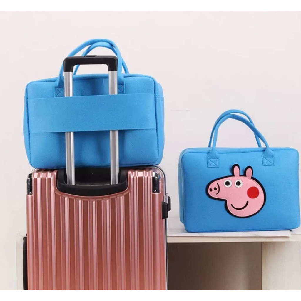 Túi du lịch bằng vải nỉ nhẹ mềm mại in họa tiết hoạt hình họa tiết dễ thương cho nữ kích thước lớn