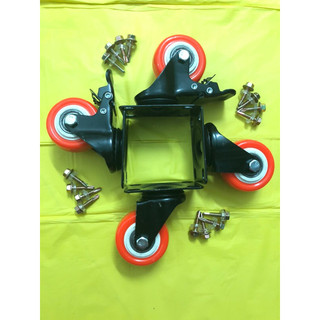 Bánh xe đẩy 5 phân màu đỏ, 50mm