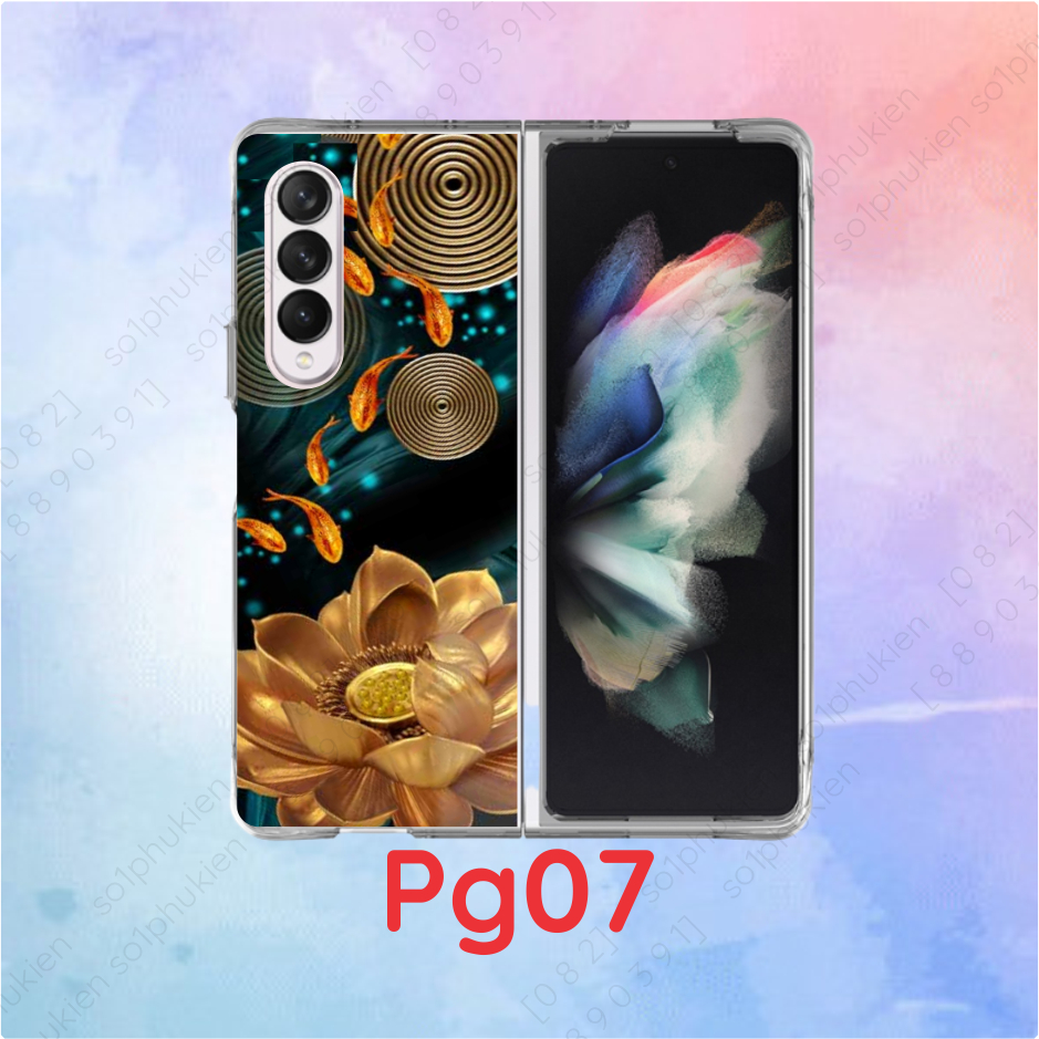 Ốp lưng Samsung Z Fold 2  / Z Fold 3  / Z Fold 4  / Z Fold 5  in hình thư pháp, hoa sen đẹp
