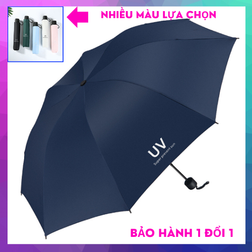 Ô Che Mưa Nắng Gấp Gọn Họa Tiết Trơn chống Tia UV Bảo Vệ Da .TTLV