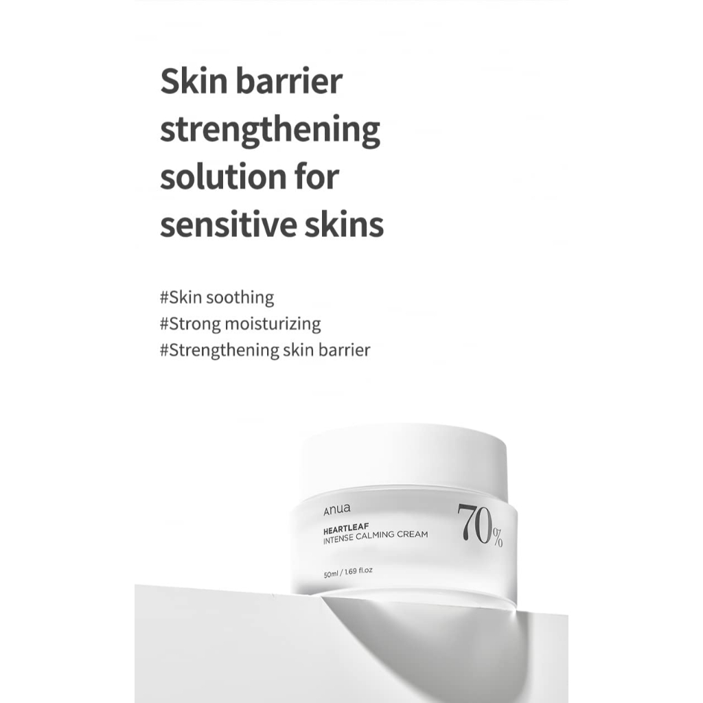Kem dưỡng ẩm làm dịu phục hồi da Anua Heartleaf 70% Intense Calming Cream 50ml