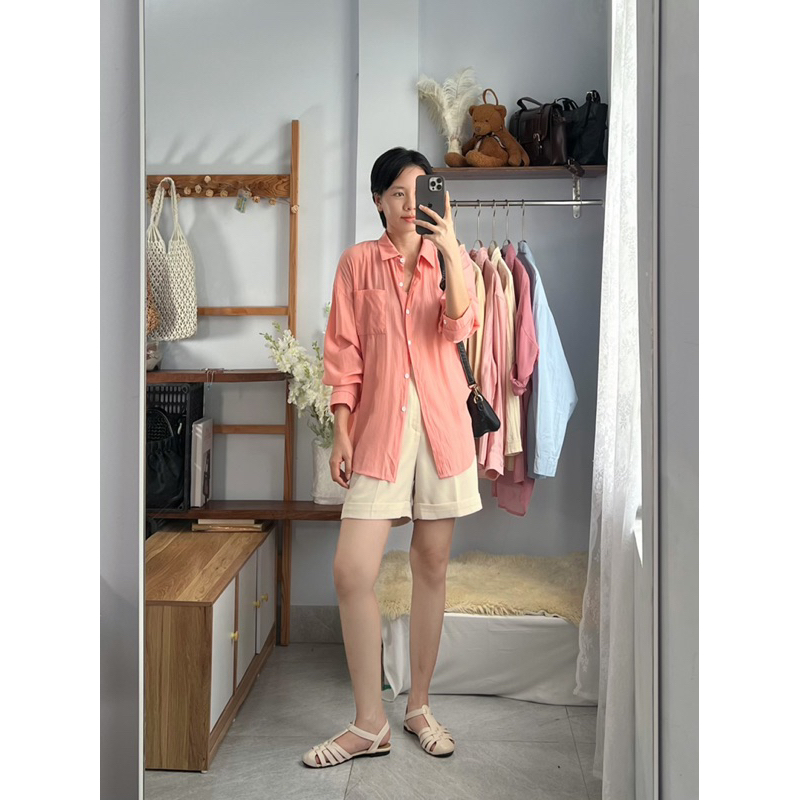 áo somi hồng cam