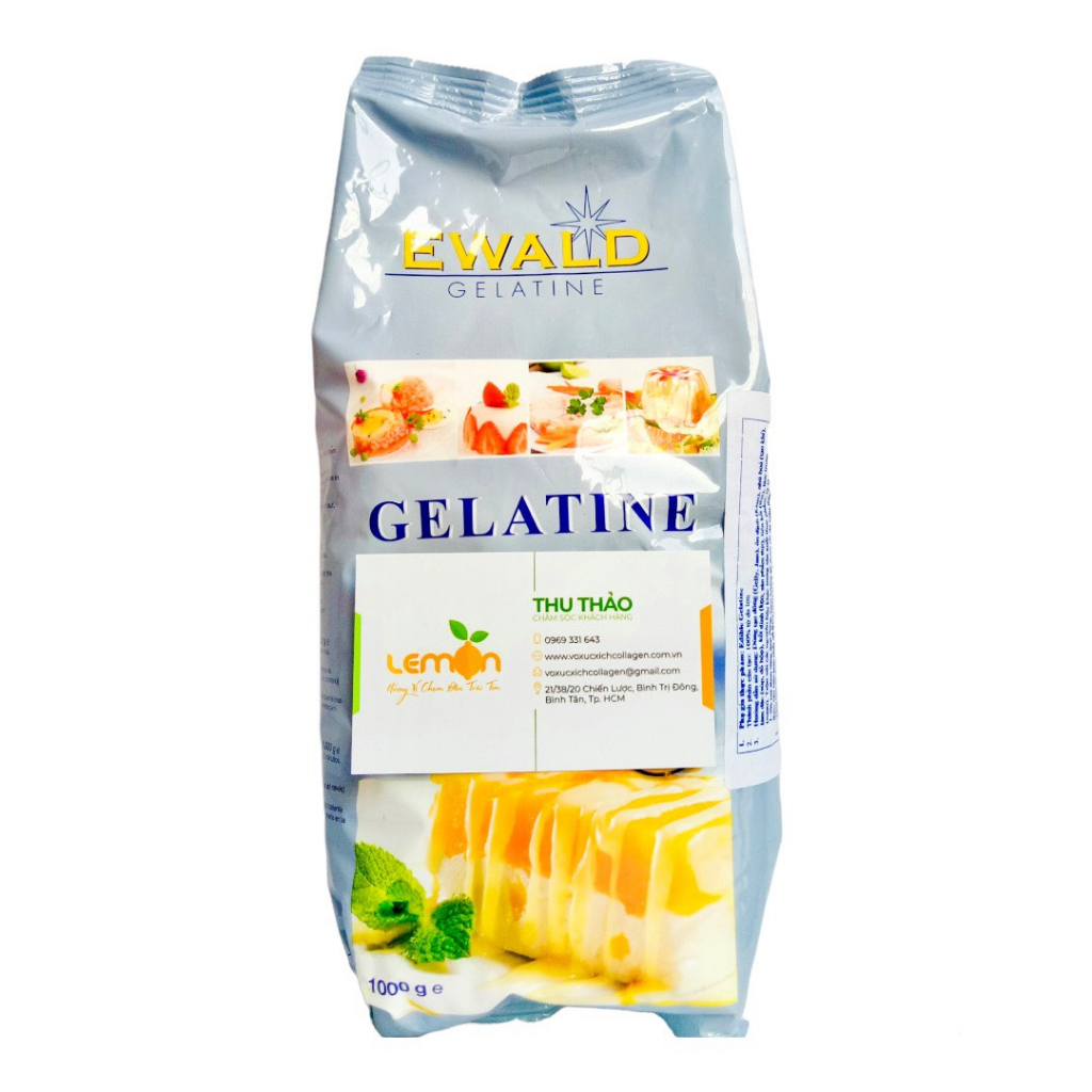 50gr Bột gelatine Đức cao cấp làm panna cotta, chè khúc bạch, mousse