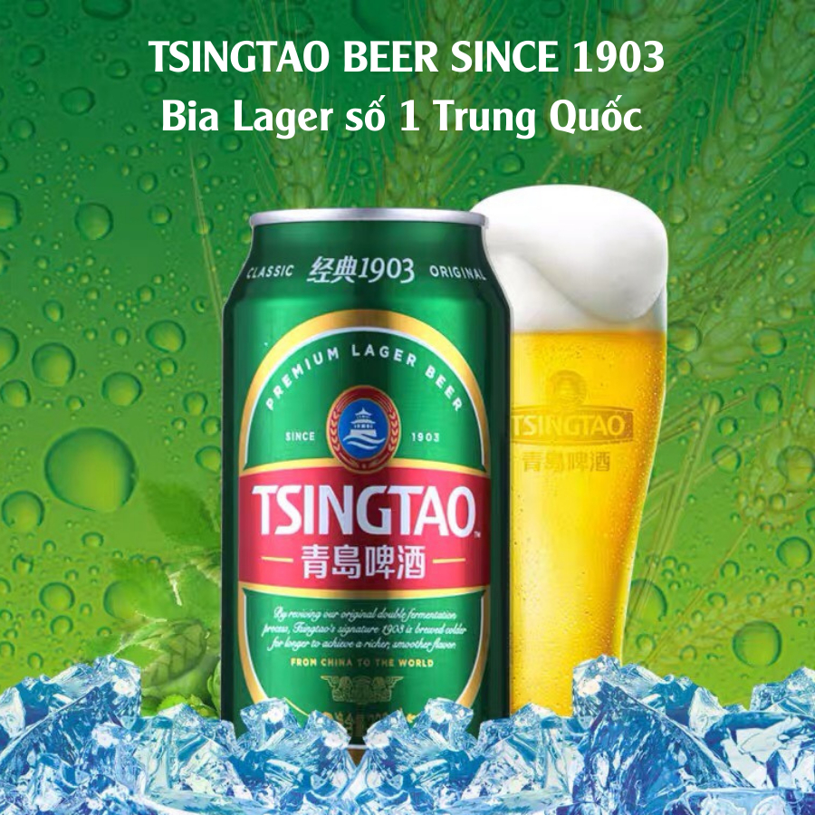 Bia Tsingtao Bia Thanh Đảo- Bia Trung Cao Cấp Lon 330ml | CHÍNH HÃNG