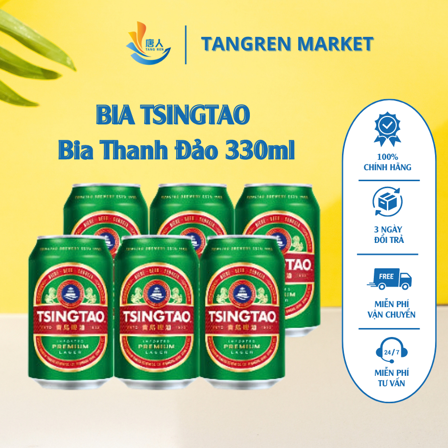 Bia Tsingtao Bia Thanh Đảo- Bia Trung Cao Cấp Lon 330ml | CHÍNH HÃNG