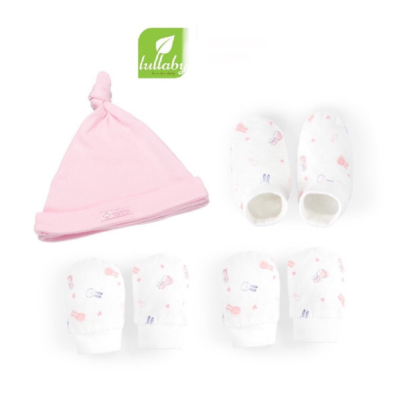 [Lullaby] set phụ kiện lullaby mũ bao tay bao chân sơ sinh cho bé trai bé gái PKLU 115