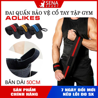 Quấn cổ tay tập GYM, Băng bảo vệ cổ tay Aolikes mẫu 2 vạch (1 đôi)