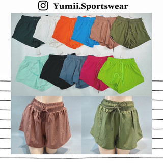 Quần short thể thao tập gym yoga nữ - quần đùi thể thao dáng boxer trơn, phối túi 2bên tiện lợi, có lót ôm body