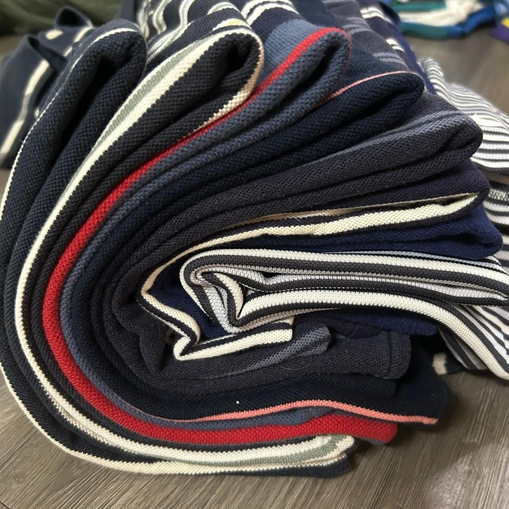 Áo polo 2hand kẻ sọc, polo usa nam nữ, áo cổ bẻ unisex bigsize