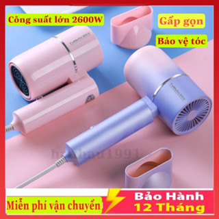 Máy Sấy tóc gấp gọn tạo kiểu tóc chuyên nghiệp công suất lớn 2600w,Nhanh khô bảo hành 12 tháng -máy làm tóc tiện dụng