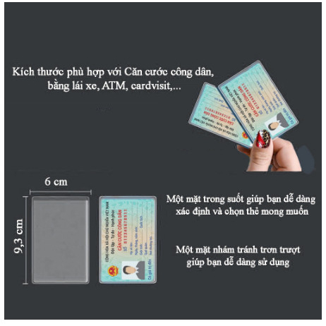 Vỏ Bọc Thẻ CCCD/ CMT, Bao Túi Đựng Thẻ Sinh Viên, Nhân Viên, Học Sinh CMND, căn cước công dân Thẻ ATM