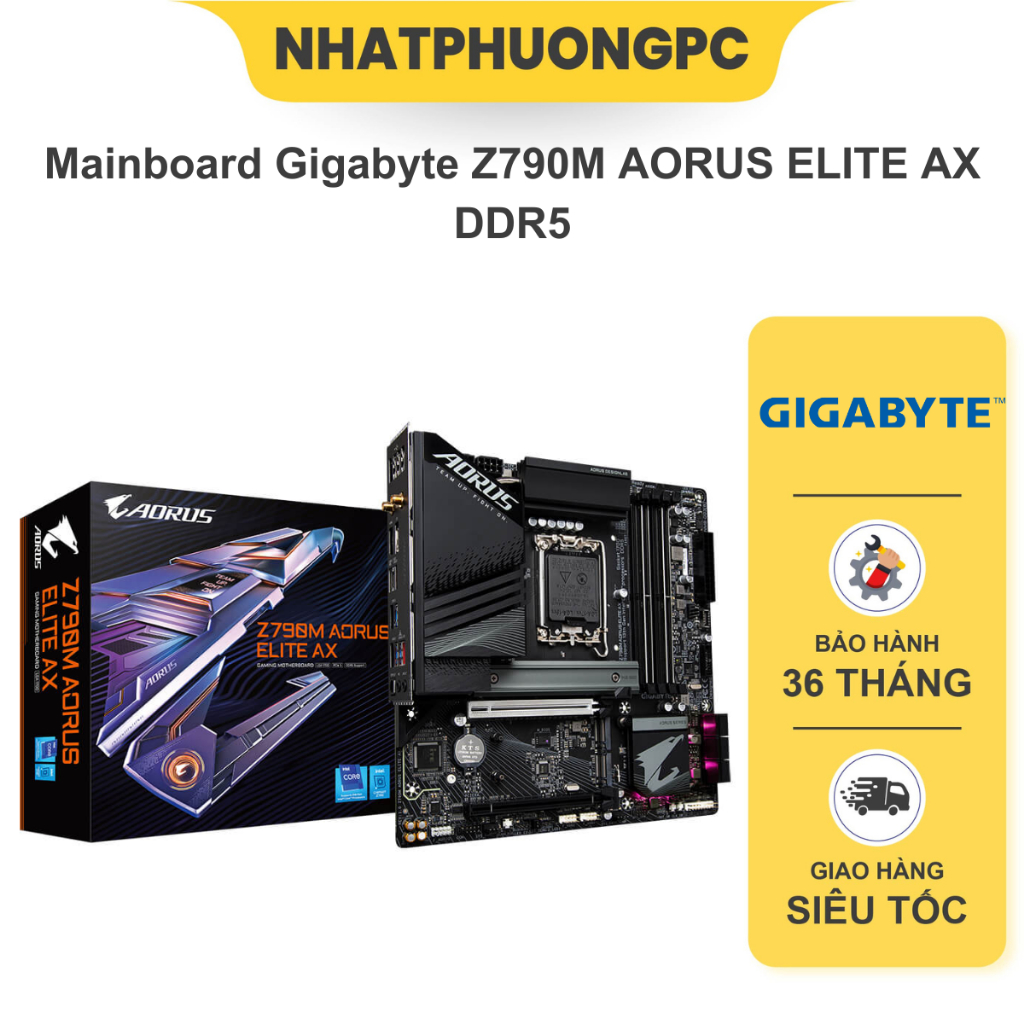Bo Mạch Chủ - Mainboard Gigabyte Z790M AORUS ELITE AX DDR5 | BigBuy360 - bigbuy360.vn