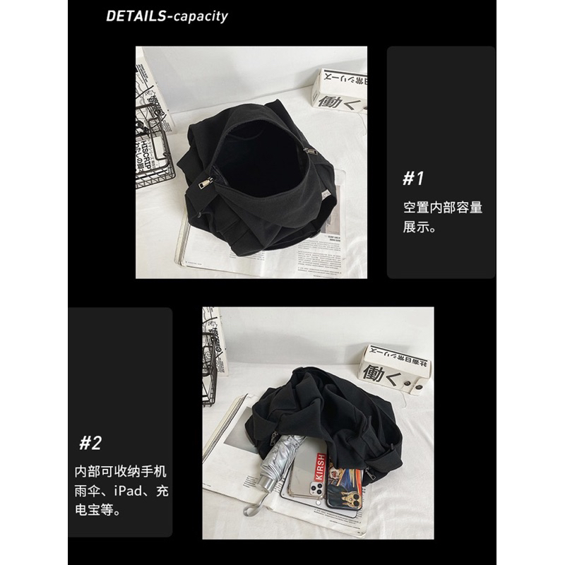 Túi đeo chéo vải canvas có 2 túi hộp thời trang