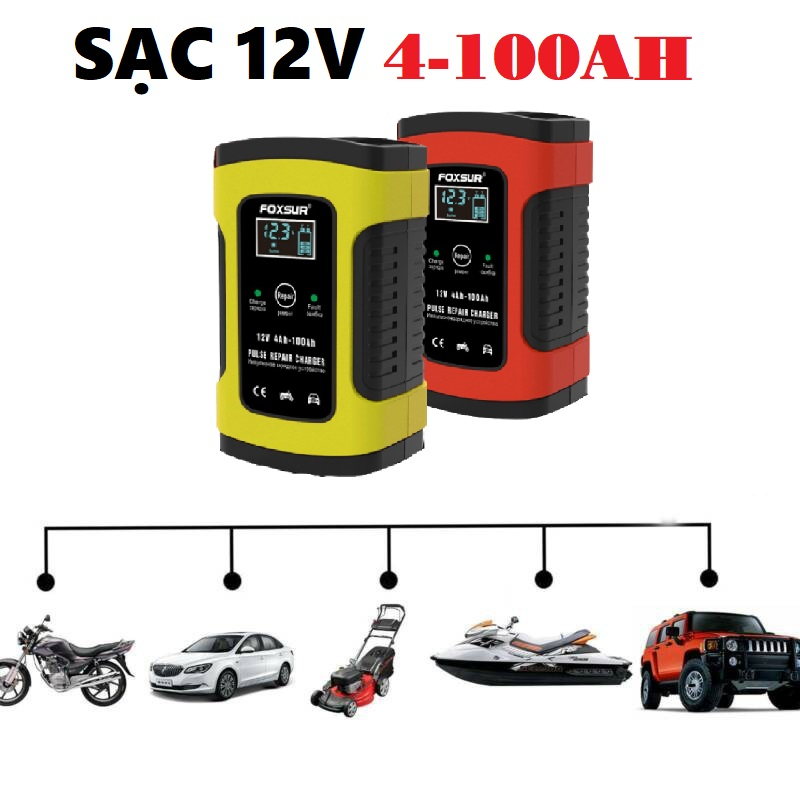 𝑩𝒐̣̂ 𝒔𝒂̣𝒄 𝒃𝒊̀𝒏𝒉 𝒂̆́𝒄 𝒒𝒖𝒚 tự động ngắt 12V 2Ah-20Ah sạc acquy xe máy, xe ô tô, có đèn led báo đầy