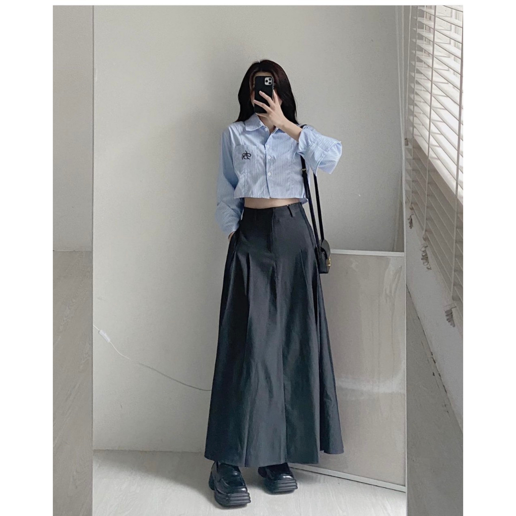 Chân váy xếp li dáng dài phong cách hàn quốc | BigBuy360 - bigbuy360.vn