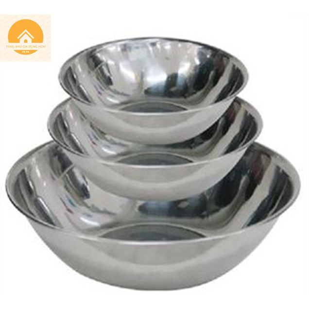 Thau inox tròn, thau rửa mặt, chậu inox rửa spa inox dày, sáng bóng từ 14cm đến 28cm