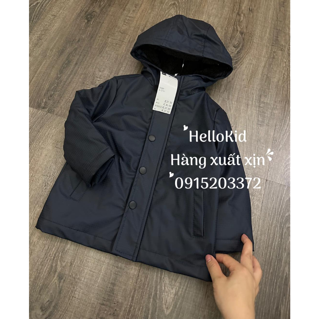 Áo khoác raincoat đơn giản vân bóng cho bé