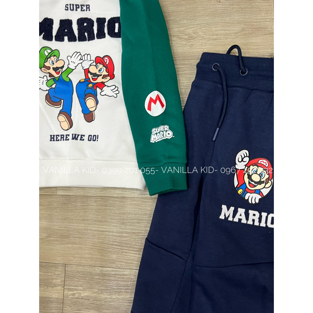 Bộ nỉ Mario dư xịn cho bé