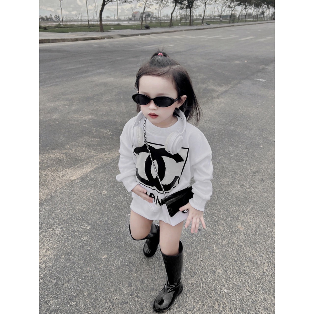 Áo nỉ cổ tròn cho bé hình chà neo pixel, áo sweater cho bé,TP KIDS,