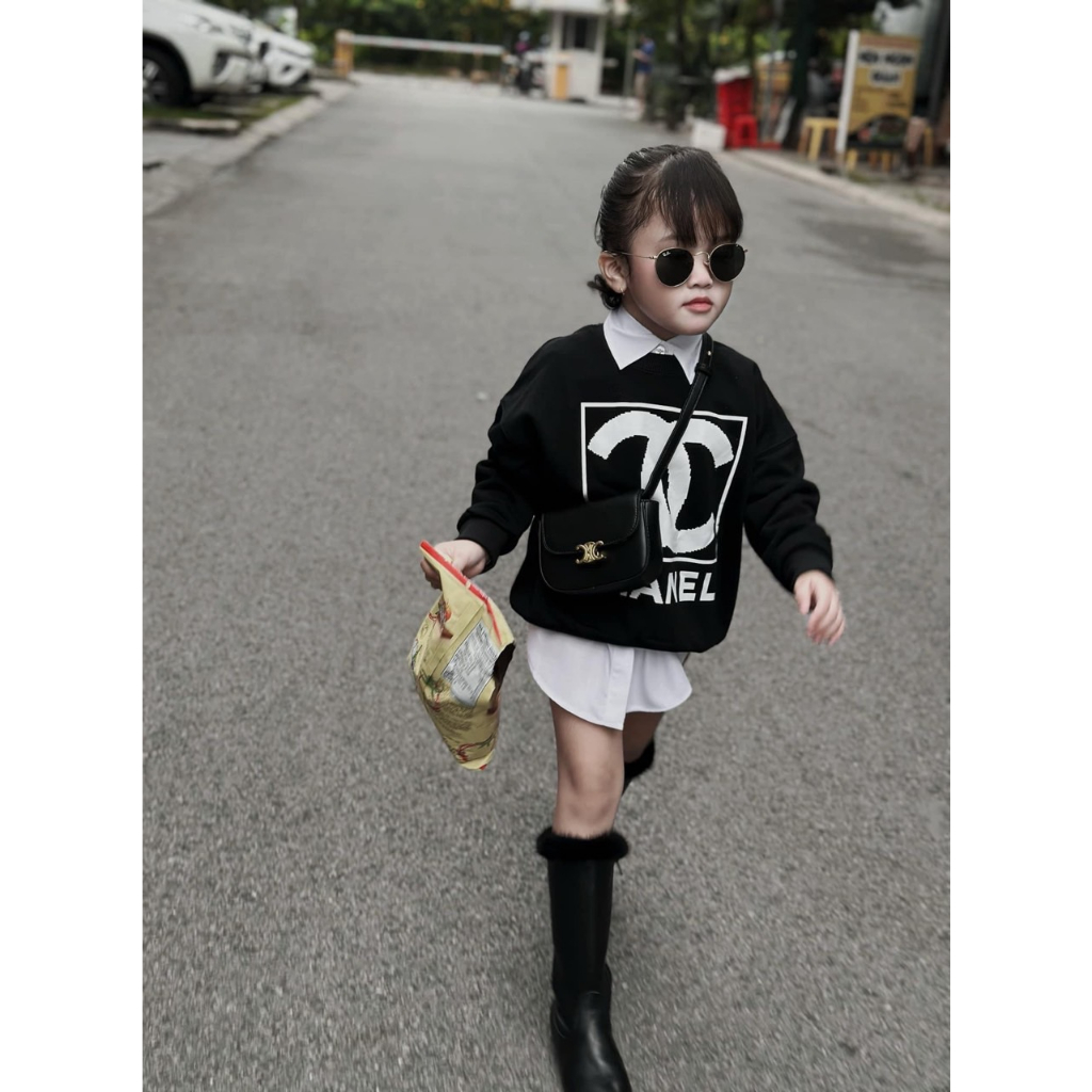 Áo nỉ cổ tròn cho bé hình chà neo pixel, áo sweater cho bé,TP KIDS,