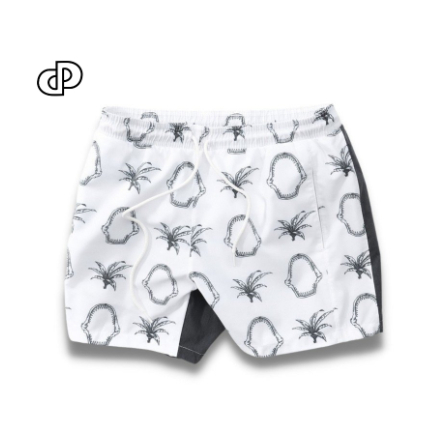 Quần short nam đi biển vải dù, hoạ tiết đơn giản có dây rút PUNDOHOMME QSPD23