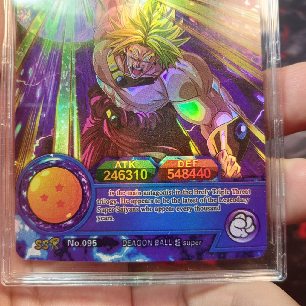 Card Game Dragon Ball Broly SSR 095 3 sao hiệu ứng holo phối tráng gương 1459 NF10 1-3