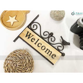 Bảng welcome áp tường khung sắt cổ điển BTC-WEL-05_TAN