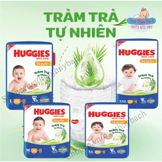  Combo 2 Tã quần Dán Huggies Tràm Trà M74 +10 miếng L68 XL60 XXL54 + Tặng 8 miếng 