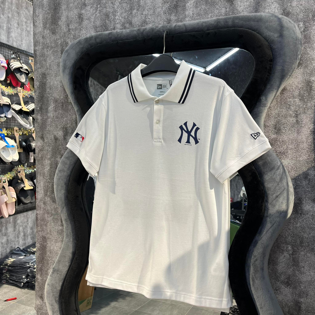 Áo Polo Chính Hãng NY Yankees Trắng Shop Xám Store