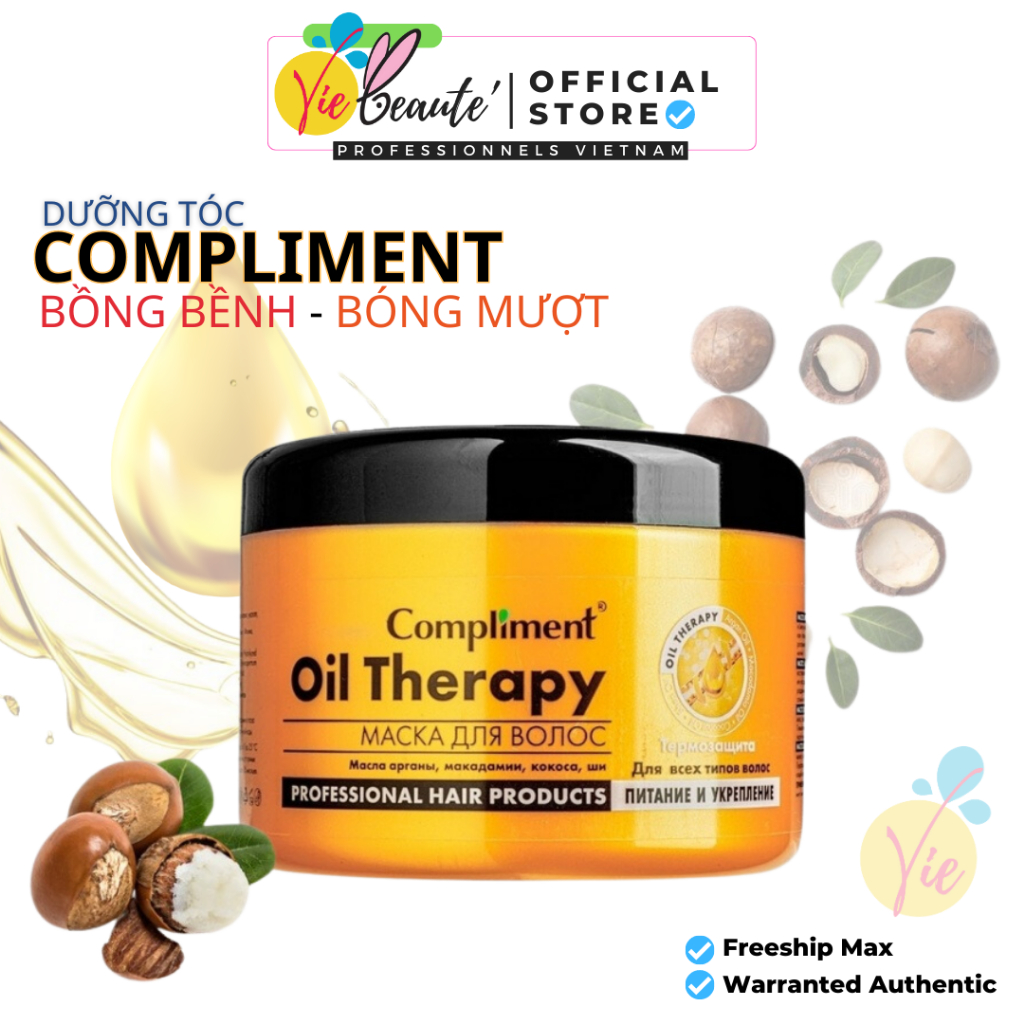 Dầu ủ tóc Compliment Oil Therapy phục hồi và nuôi dưỡng tóc chắc khỏe, dưỡng tóc mềm mượt tự nhiên 500ml