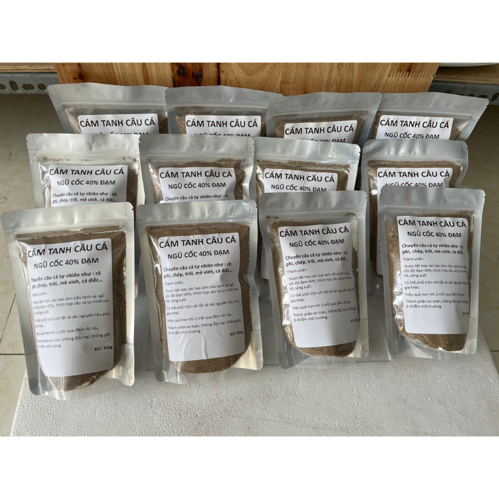 Cám tanh câu cá tự nhiên như rô phi, chép, mè vinh... cám ngũ cốc 40% đạm, cám ngũ cốc siêu tanh siêu đạm