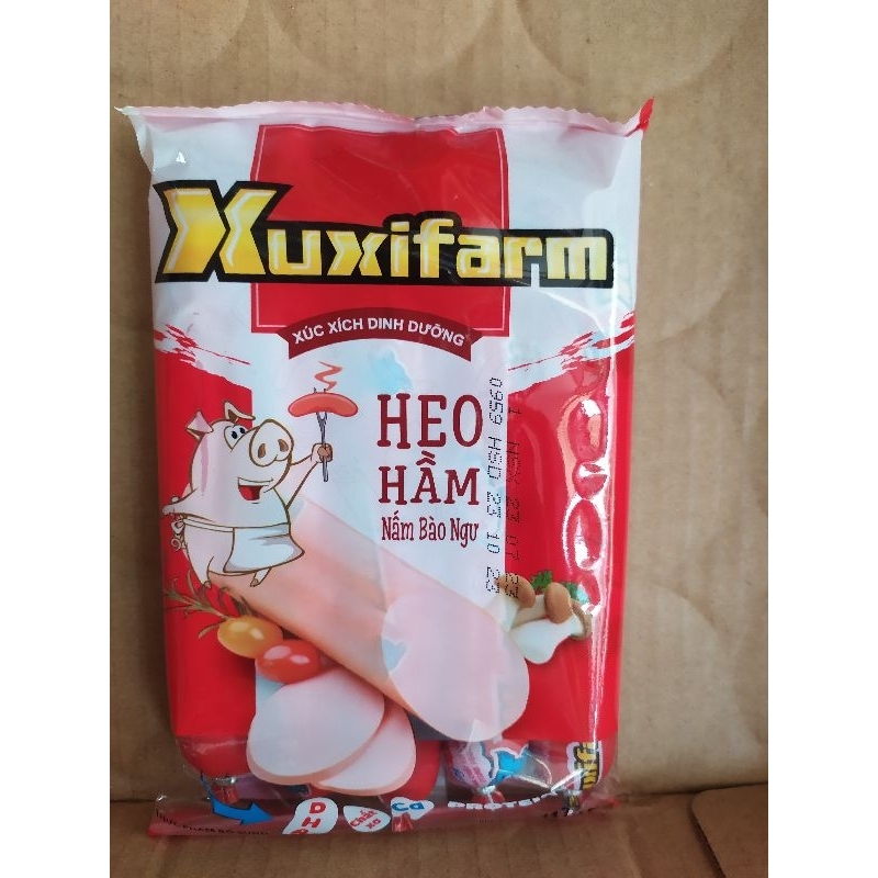 Túi 5 cây xúc xích lớn xuxifarm, xúc xích heo hầm nấm bào ngư 35g