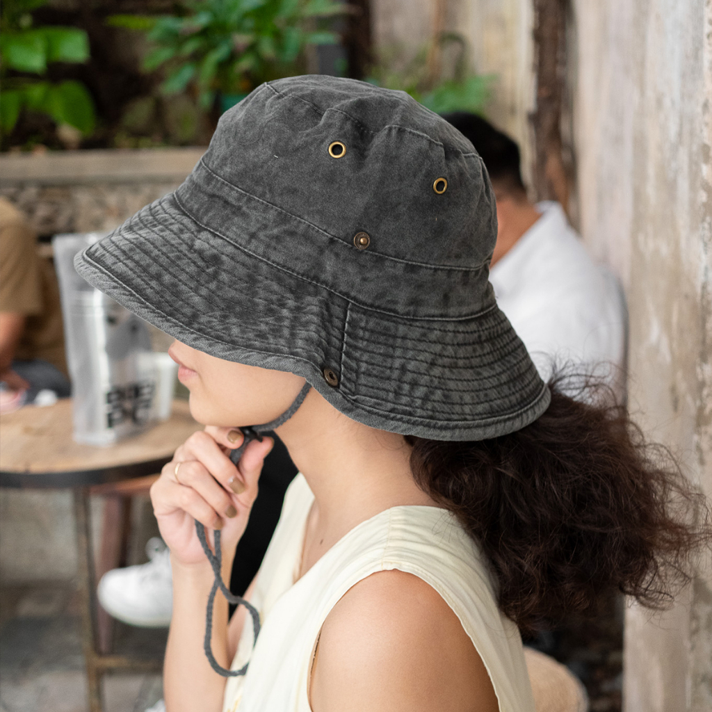 Nón tai bèo, mũ bucket camping pinic cotton mềm