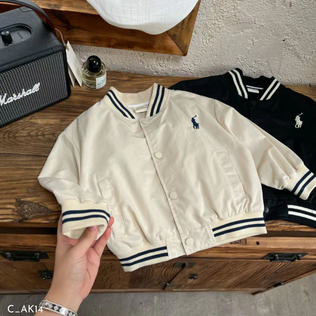 Áo khoác bomber cho bé EMBES KIDS, áo khoác thu đông trẻ em từ 11kg - 31kg