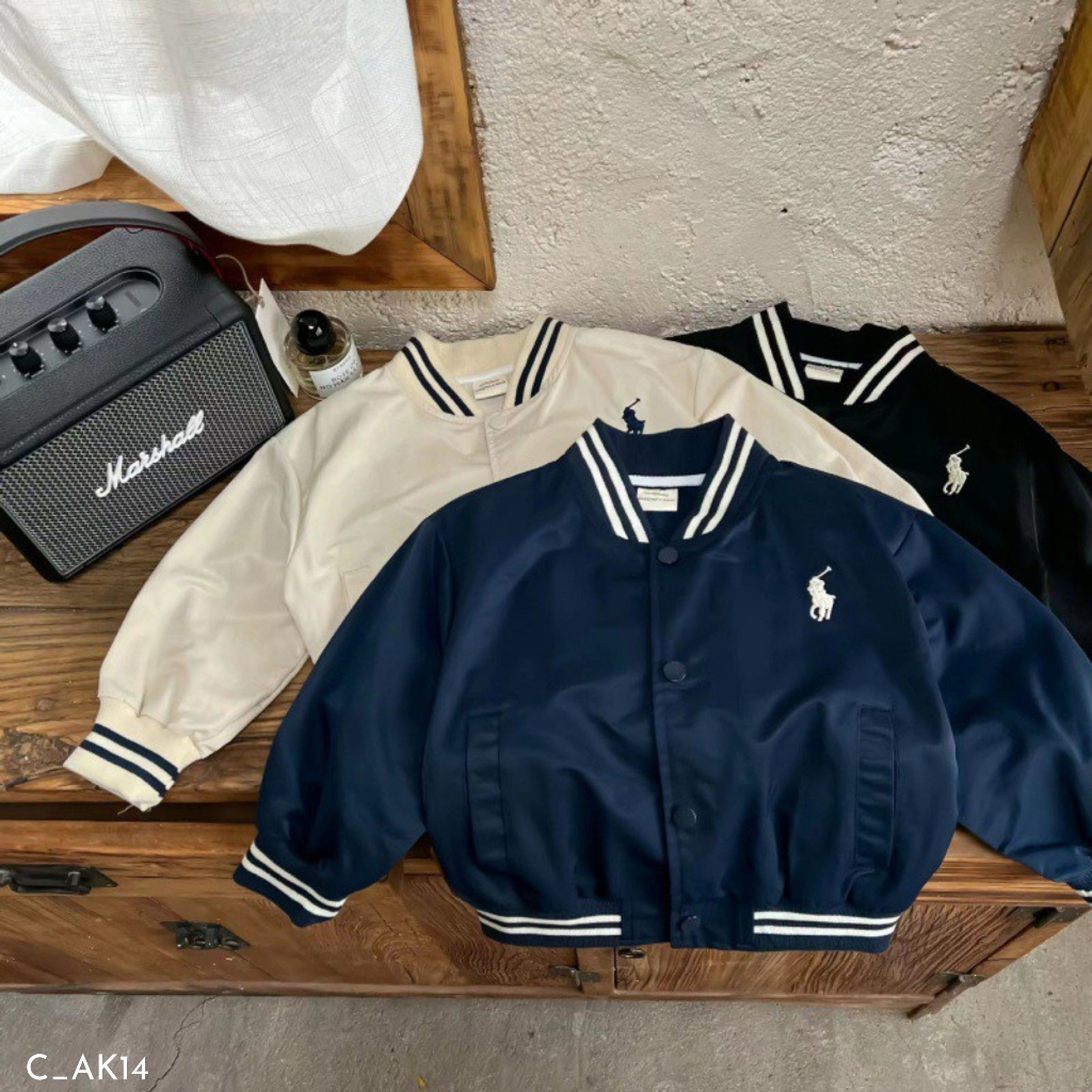 Áo khoác bomber cho bé EMBES KIDS, áo khoác thu đông trẻ em từ 11kg - 31kg