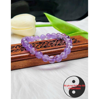 Vòng tay đá thach anh tím lavender đẹp 5a kiểm định