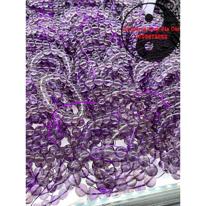 Vòng tay đá thach anh tím lavender trong svip 5a kiểm định