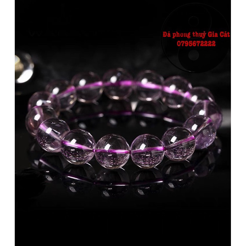 Vòng tay đá thach anh tím lavender trong svip 5a kiểm định