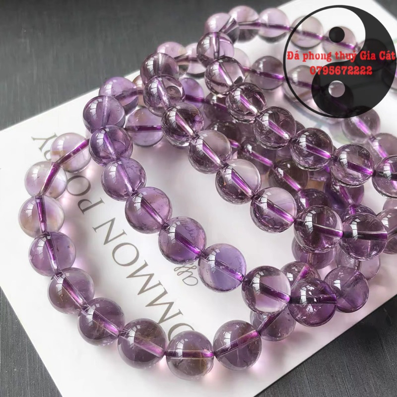 Vòng tay đá thach anh tím lavender trong svip 5a kiểm định