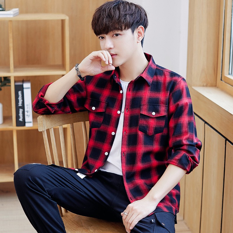 Áo Sơ Mi Nam Dài tay Kẻ Sọc Caro Phong Cách Unisex Sơ Mi Thời Trang BN FASHION Kiểu Dáng Hàn Quốc Thấm Hút Mồ Hôi.