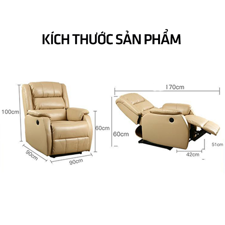 Ghế Làm Nail, Ghế Sofa Đơn,Ghế Sofa Da ,Ghế Nâng Hạ Chất Liệu Da Cao Cấp BH 12 Tháng