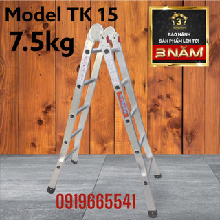 Thang nhôm khóa sập tự động tytaka tk-15, chữ a 1.5m, chữ i 3m mẫu mới 2024