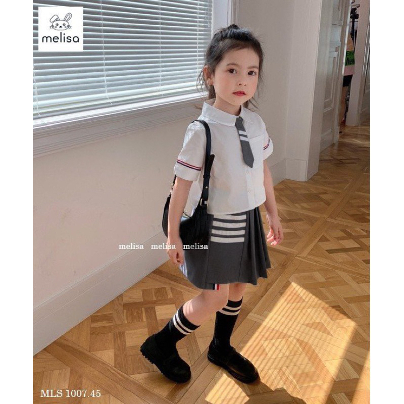 Set Bé Gái Áo Sơ Mi Kèm Chân Váy MLS
