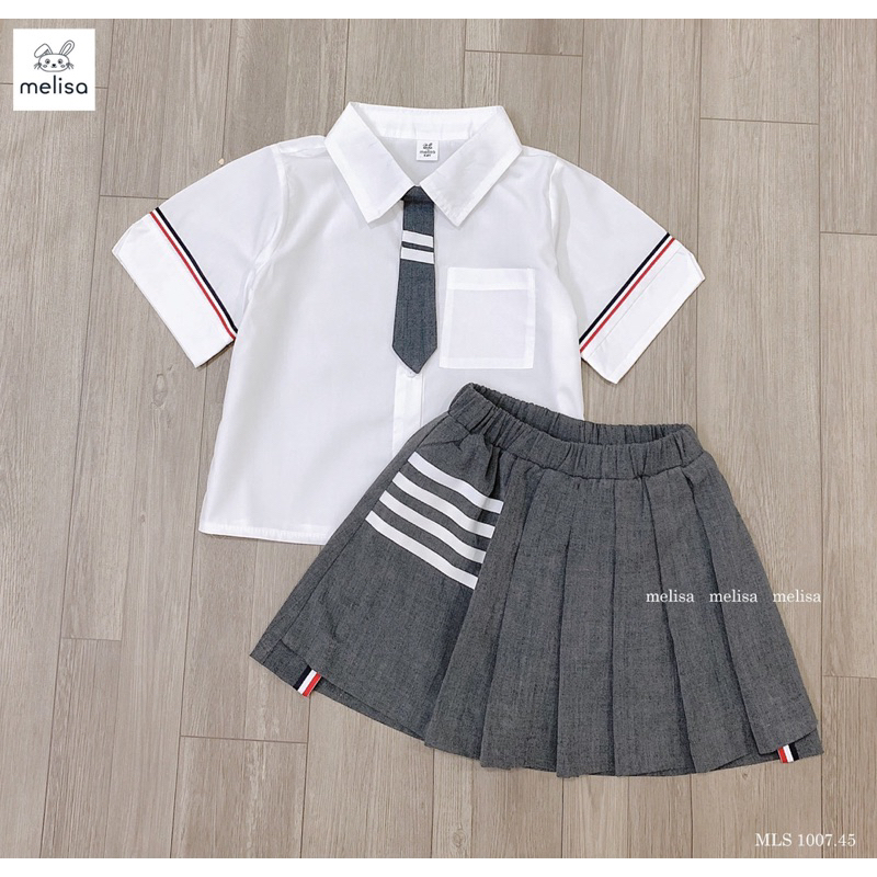 Set Bé Gái Áo Sơ Mi Kèm Chân Váy MLS