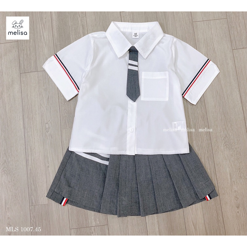 Set Bé Gái Áo Sơ Mi Kèm Chân Váy MLS