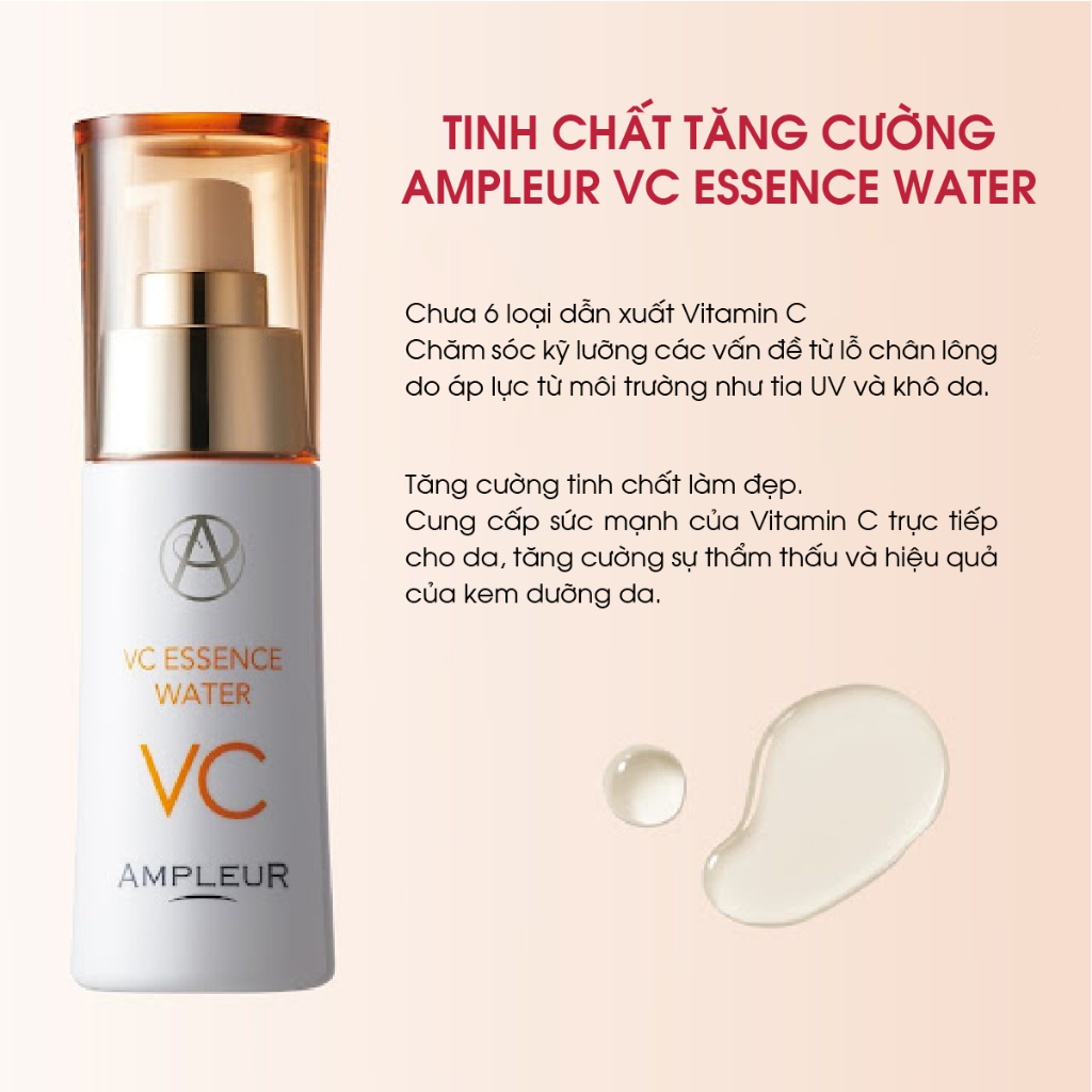 Tinh chất tăng cường AMPLEUR VC ESSENCE WATER trẻ hóa làn da, cung cấp năng lượng 50ml Nhật Bản