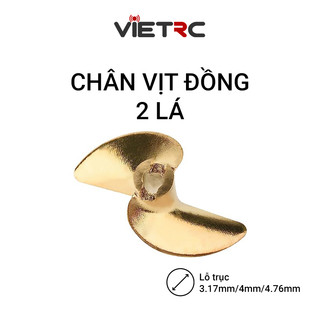 [VIETRC] Chân vịt đồng 2 cánh (2 lá) tàu / cano điều khiển từ xa lỗ trục 3.17mm/4mm/4.76mm