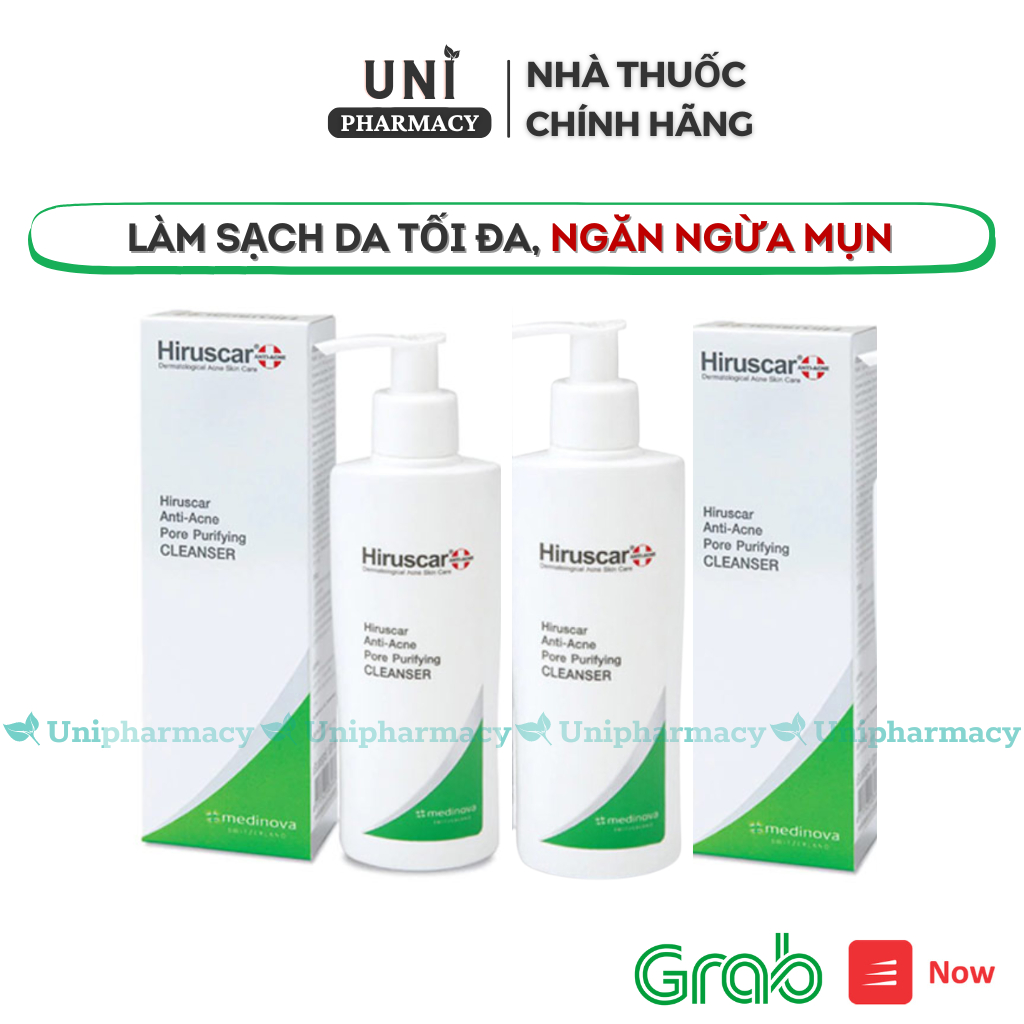 Hiruscar gel Sữa rửa mặt ngừa mụn rửa mặt không da chính hãng lọ 100 ml